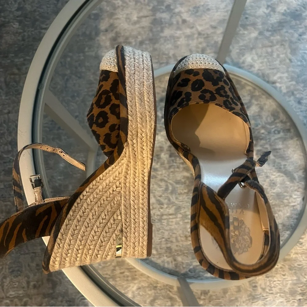 Leopard Print Wedge Sandals
